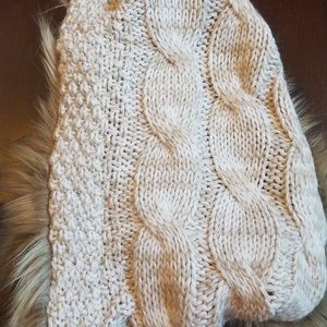 Sonoma Cowl Knit and Fur Scarf NWT